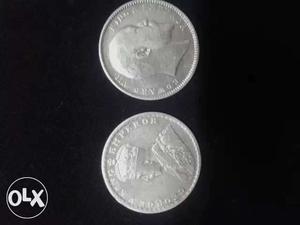 Two Round India Silver Coins