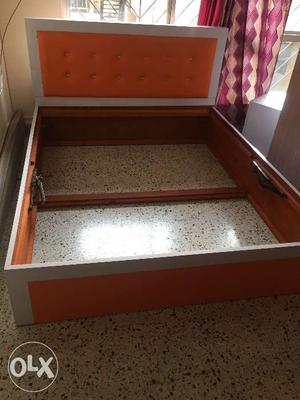5 by 6 ft double bed with storage. Made of