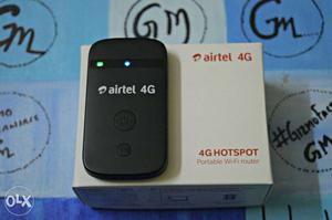 Black Airtel 4g Portable Wifi Router On Box