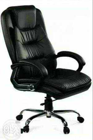 Brand New Black Leather High Back Revolving Chair