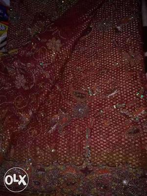 Brown And Silver Textile