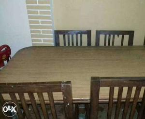 Brown waterproof Wooden dining table