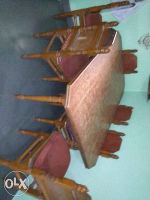 Dining Table (sagwan wood) With 6 Chairs Set