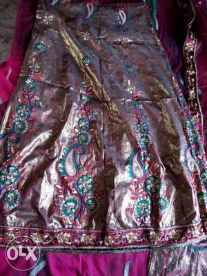 Gajra choli red colour with long shall