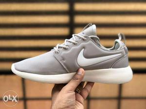Gray And White Nike Low Tops