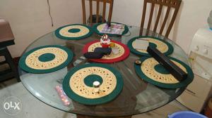 Green And Yellow Round Table Mats