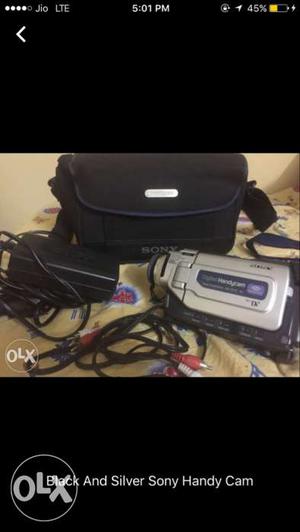 Grey And Black Sony Handycam With Bag And Ac Adapter