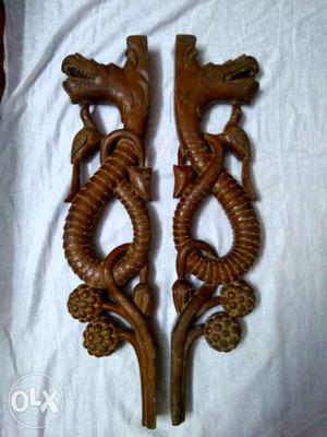 Hand carve dragon piece set of 2,made in pure