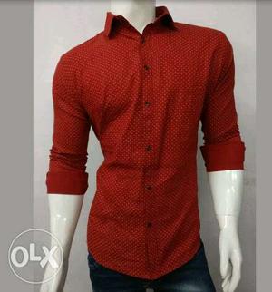 Men's Red Dress Shirt (size 38) Smart casual shirt for men