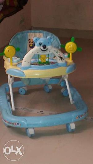 Panda Baby Walker Adjustable Blue