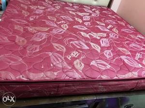 Red And Beige Floral Quilted Bed Mattress