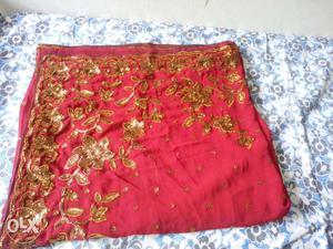 Red And Brown Floral Vine Textile