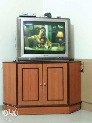 Sansui 32inch working Grey CRT TV with strong Wooden Corner