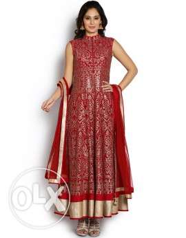 Soch Red And Gold Georgette Anarkali Suit