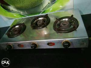 Stainless Steel Three Burner Stove in excellent condition
