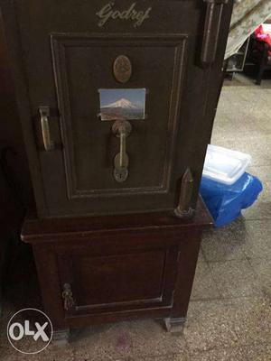 Vintage Godrej Safe attached with a wooden cupboard