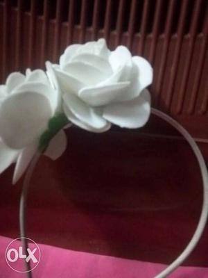 White Flower Accent Headband