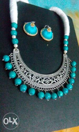 Women's Teal And Silver Jewelry Set