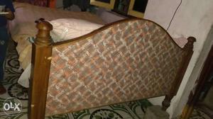 6x5 teak wood bed with mattress