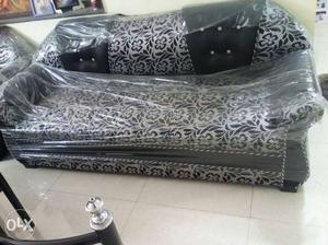 Black And Grey Floral Sofa Set