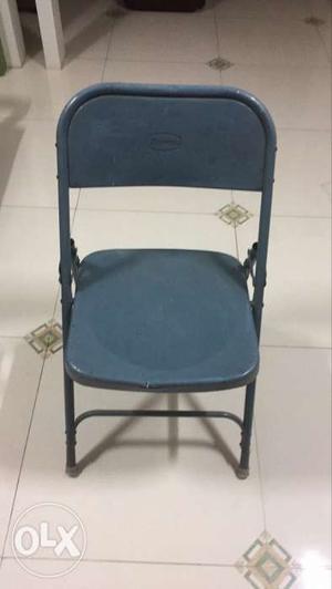 Blue Steel Folding Chair