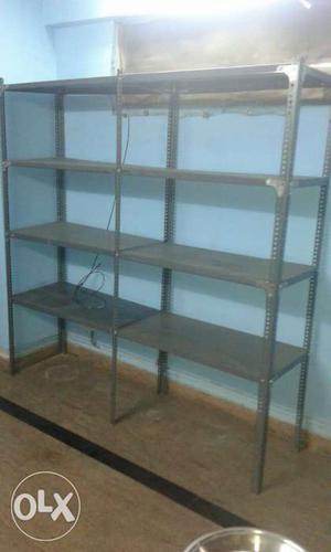Brown Metal 4-shelf Rack