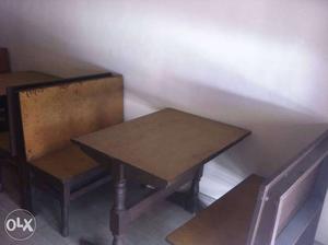 Brown Wooden Table And Chairs Set