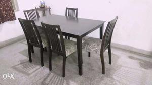 Dining Table with chairs - Rubberwood - Wood Top