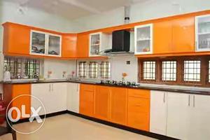 Orange Wooden Cupboard Cabinet work start  with