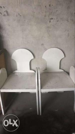 Pair Of White Wooden Chairs
