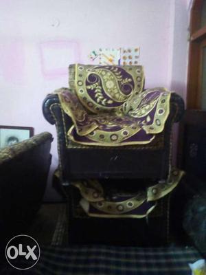 Purple And Green Paisley Padded Armchair