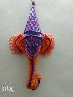 Purple And Orange Knitted Decor