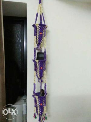 Purple And White 3-tier Hanging Rack