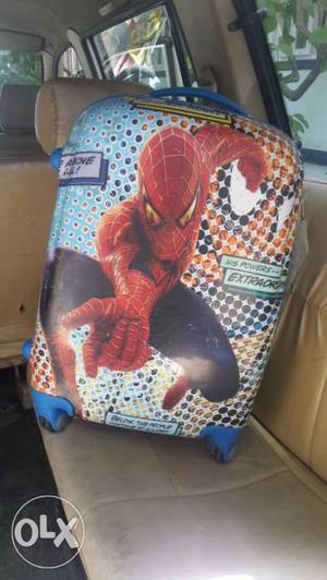 Red Blue And Brown Spider-man Luggage Bag