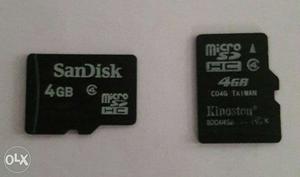 Two Black Sandisk And Kingston Micro SD