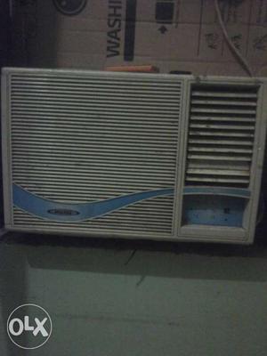 White And Blue Window Type Air Conditioner