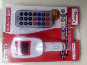 White And Red Car MP3 FM Transmitter Pack