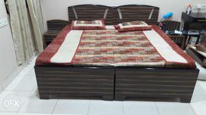 3x6 2 bed with Mattress & 2 side table