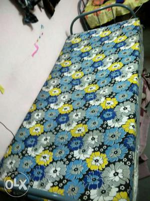Black, Yellow, And Blue Floral Printed Mattress
