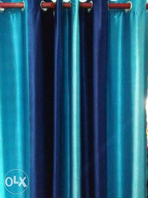 Blue And Purple Satin Grommet Curtain