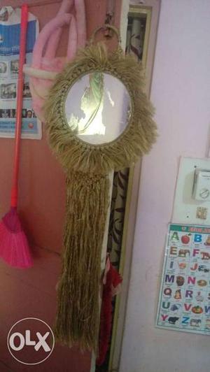 Brown Fringed Hanged Mirror