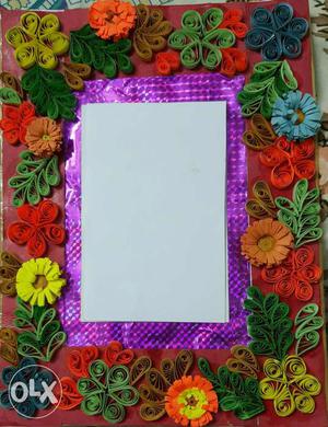 Hand made beautiful quilling photo frame
