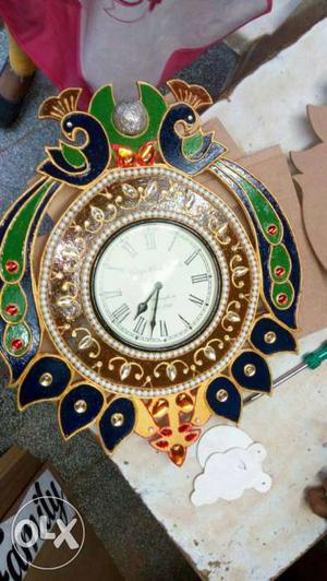 Hand made watch. made of wood. ethnic work of