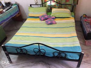 Metallic Double bed queen size...with mattress..5 month old