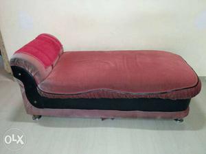 Red Fabric Chaise Lounge