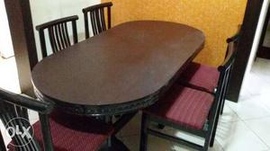 Six seater oval dining table+6 chairs