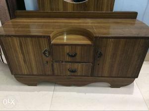 Vintage Brown Wooden Vanity Dresser