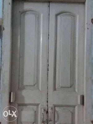 White Wooden Door with chokhat