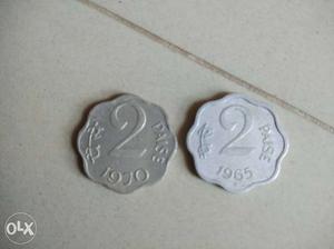 2 Paisa coin 2 pcs in 2 types of metal  &