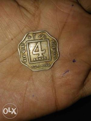 4 Anna indian coin 
